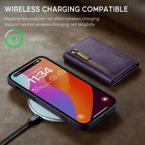 Magnetic Adsorption Leather Wallet Card Slot Case Cover Fo iPhone 12 13 14 15 16 - Zdjęcie 5 z 110