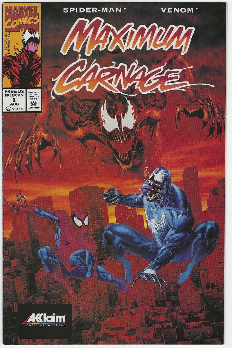 MAXIMUM CARNAGE 1 NM 1994 AMAZING SPIDERMAN ACCLAIM GIVEAWAY PROMO