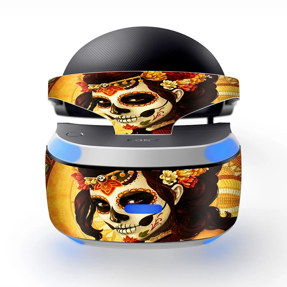 Skin Wrap for Sony Playstation PSVR Headset Skull Girl Dia de Los Muertos Paint