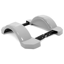 2pcs Gray Single Axle Trailer Fenders w/ Steps For 12" Wheels Tires Skirt Boat