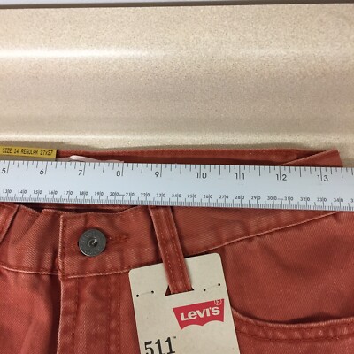 NWT Levi's 511 jeans 27x27 Slim Fit $44.00 14 Reg Brick Red NWT Levi's 511 jeans 27x27 Slim Fit $44.00 14 Reg Brick Red