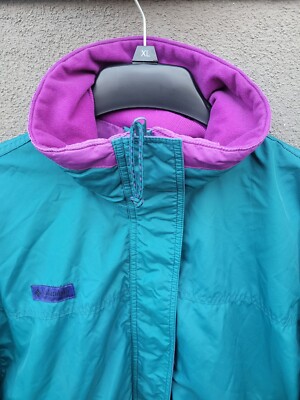 Vintage Columbia Windbreaker Size L Large Green/Purple | eBay