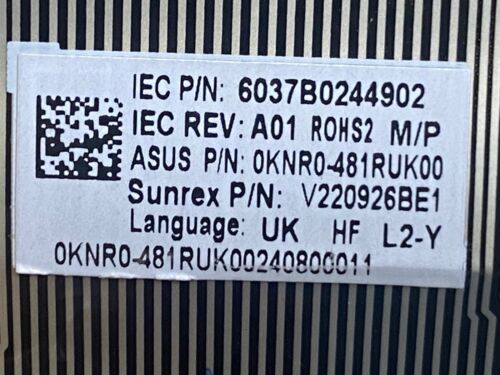 Asus ROG Strix G16 G614J Series BACKLIT UK Keyboard - 1 Key + Hinges + Rubber - Picture 7 of 7