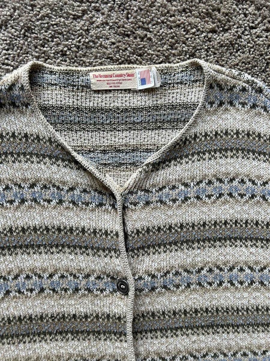 Vintage The Vermont Country Store Patterned Women's Knit Cardigan