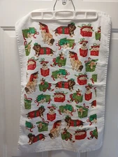 St. Nicholas Square Christmas Dog Hand Towel Festive Puppy Holiday Kitchen Towel
