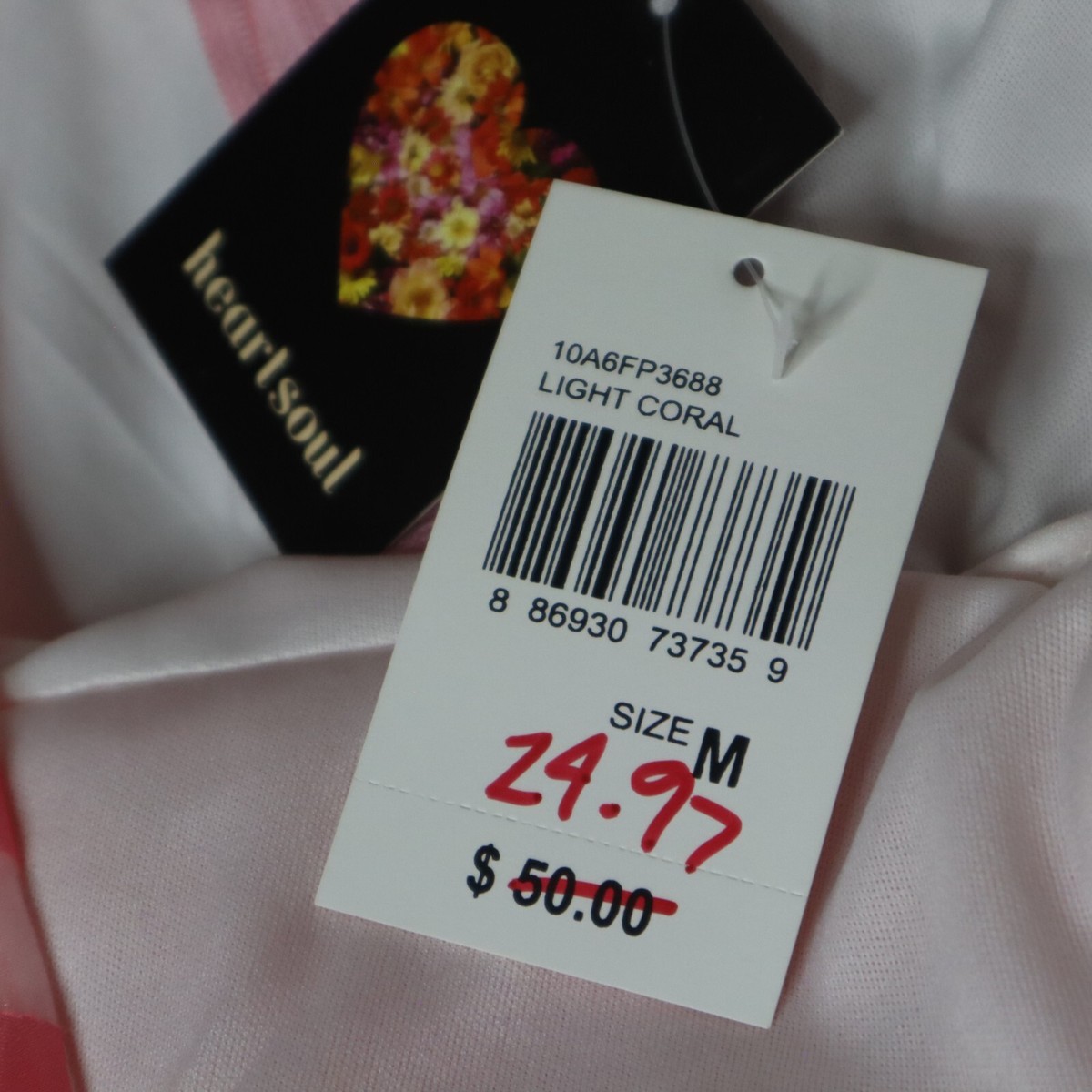 HeartSoul Formal Cocktail Dress Womens Medium Light Coral Pink