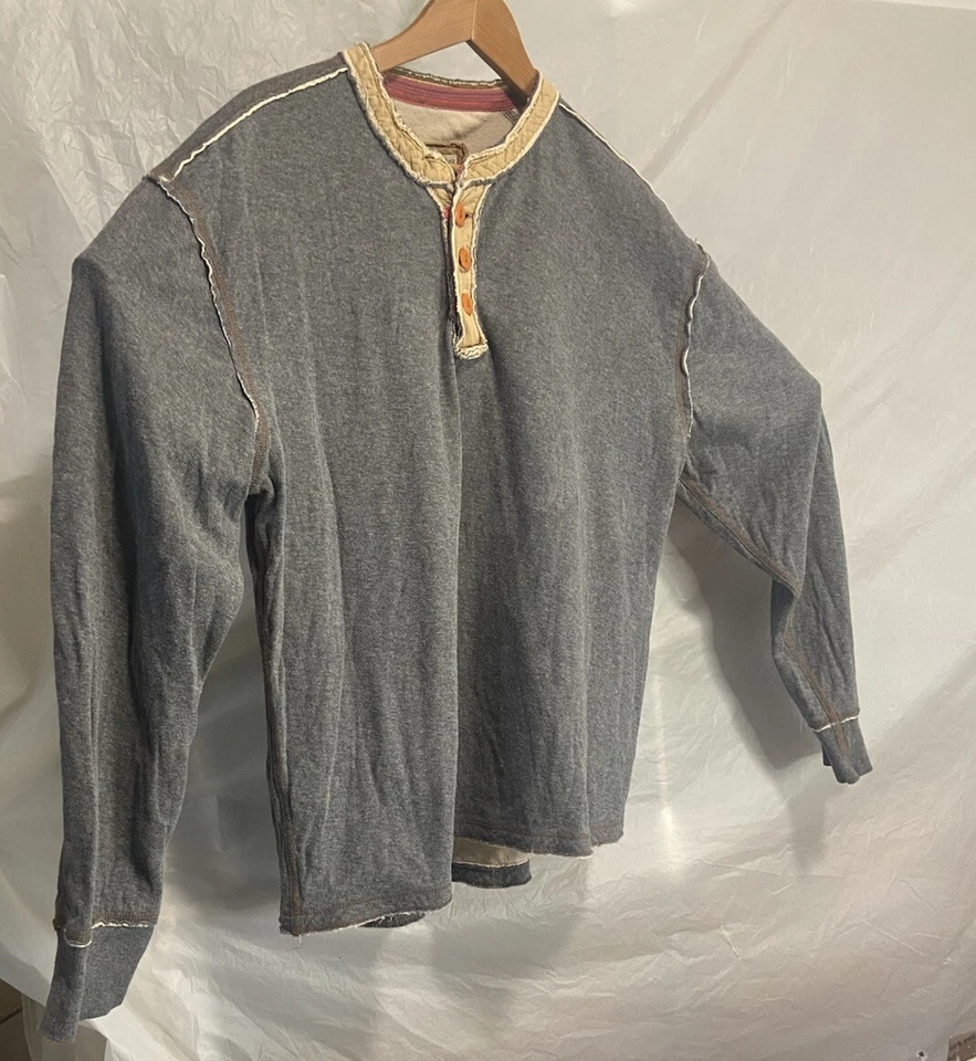 Camisa Para Hombre Carbon2Cobalto 3 Botones Henley Gris Tejida Capas-Talla L-Muy Bonita Foto 2 de 4