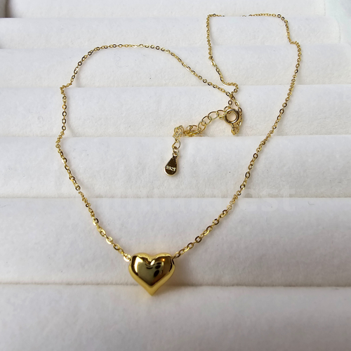 Collar con colgante de amor de plata de ley chapado en oro 18k con personalidad - Imagen 6 de 10