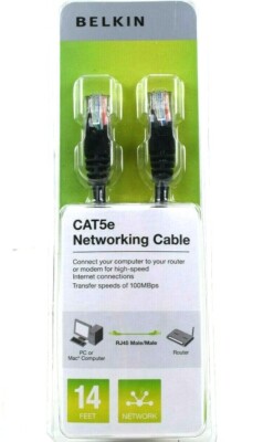 New Belkin CAT5e Ethernet Cable 14 FT RJ45 LAN Internet Network Cord PC Router