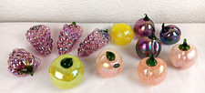 12 Vintage Iridescent Hand Blown Art Glass Fr...