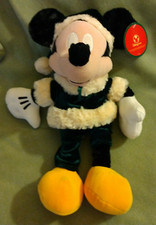 NEW Disney Store CHRISTMAS velvet SANTA Mickey Mouse plush MICKEY TRADITION 14"