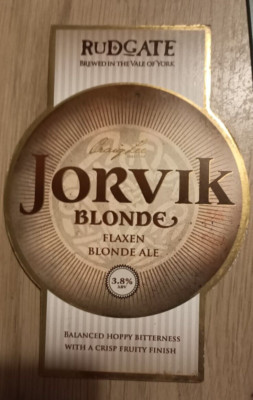 RUDGATE BREWERY - JORVIK BLONDE - Real Ale Pump Clip Front, Hausbar