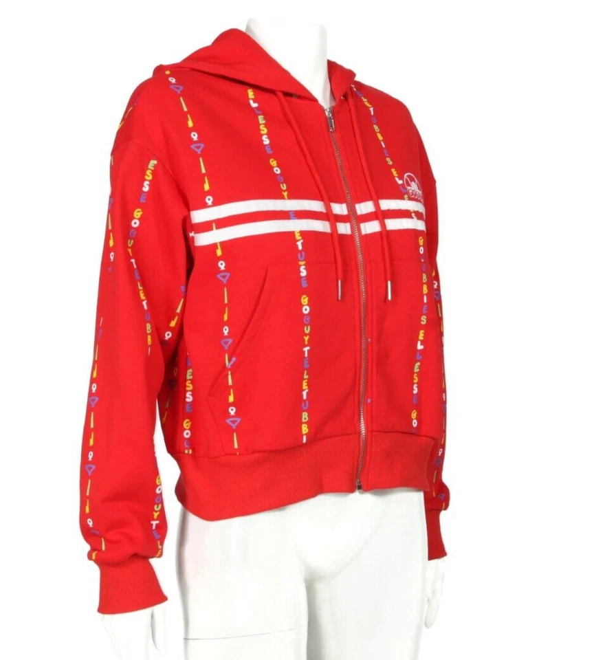 GoGuy x Teletubbie x Ellesse красный Kidcore Po трек куртка молнии толстовка с капюшоном sz S /975 - Изображение 4 из 4