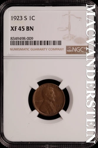 1923-S Lincoln Wheat Cent - NGC XF 45 BN - Scarce  No Reserve  #SLH58