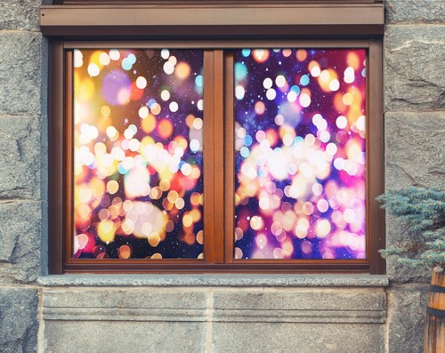 3D Colored Lights O307 Window Film Print Sticker Cling Stained Glass UV Block Am - Photo 2/11