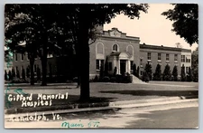VT, Randolph, Gifford Memorial Hospital, Real Photo, RPPC, Vintage Postcard