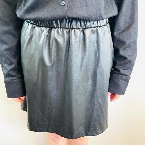 Max Mara Size L 12 Black Contrast Fabric Mini Dress With Vegan Leather Designer - Picture 10 of 24