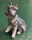 Vintage Beautiful 5 Inch Ceramic Schnauzer Dog Figurine Glazed Preowned