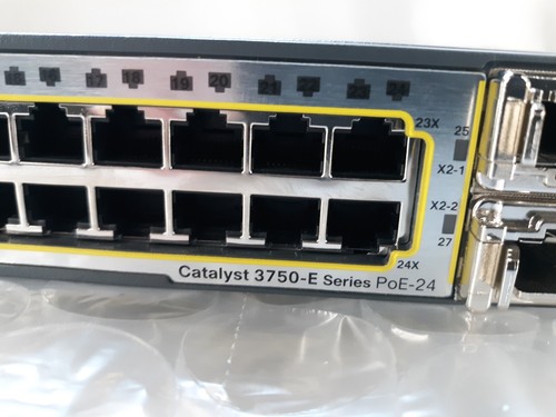 Cisco WS-C3750E-24PD-S V05 PoE 24 Ethernet Switch w/ C3K-PWR-750WAC + Cord - Picture 5 of 9