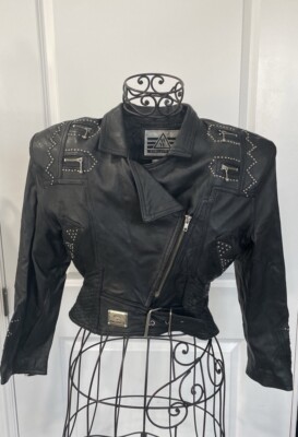 Morgan Wear Leather Jacket (Small) Studded , Biker , Punk Vintage