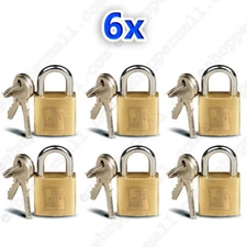 Small Metal Padlocks Mini Brass Tiny Box Locks W/ 2 Keys 20mm Various Packs NEW!