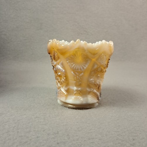 Imperial Glass Hobstar & Arches Toothpick Holder Slag Glass Caramel - Picture 4 of 11