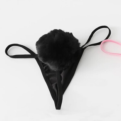 Soft Rabbit Tail Sexy Lingerie G String Female Underwear Thong Briefs Panties
