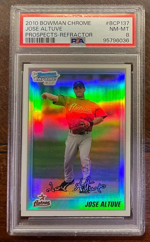 2010 Bowman Chrome 359/500 Jose Altuve Refractor Rookie PSA 8 NM-MT BCP137