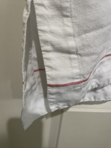 Athleta Coastal White Blue Stripe Linen Tunic Top Beach Cover Up Luxe Dress XL - Picture 4 of 5