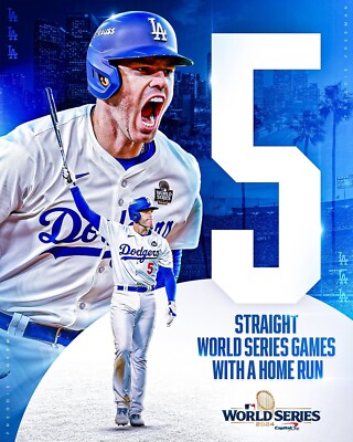 Freddie Freeman 5 Straight HR in World Series Los Angeles Dodgers