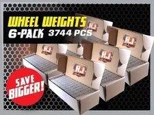 6 Boxes 1/4 Oz. Stick-On Adhesive Tape Wheel Weights 3744 Pieces-936 Oz.