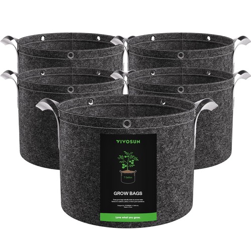 VIVOSUN 5 Pack Plant Grow Bag Thickened Nonwoven Fabric Pot 3/5/7/10/15/25 Gal - Picture 16 of 43