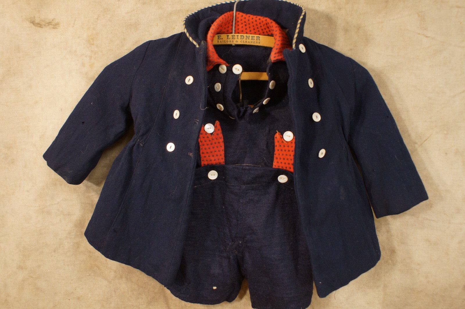 Antique Wool Childs Winter Cold Weather Button Coat S… Gem