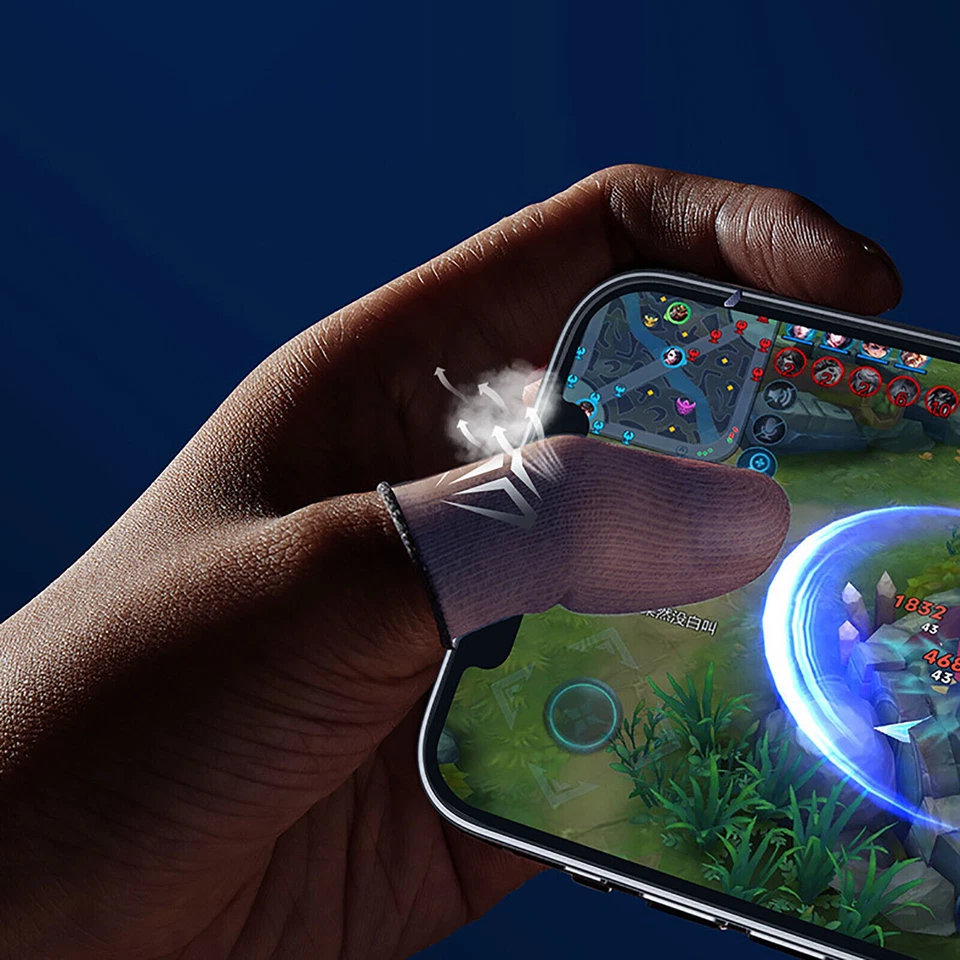 Phone Gaming Finger Sleeves Gamer Thumb Sleeve PUBG Game Hand Controller Gloves - Image 3 of 4