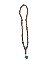 Handcrafted Bohemian Necklace With Turquoise Star Pendant & Mixed Beads