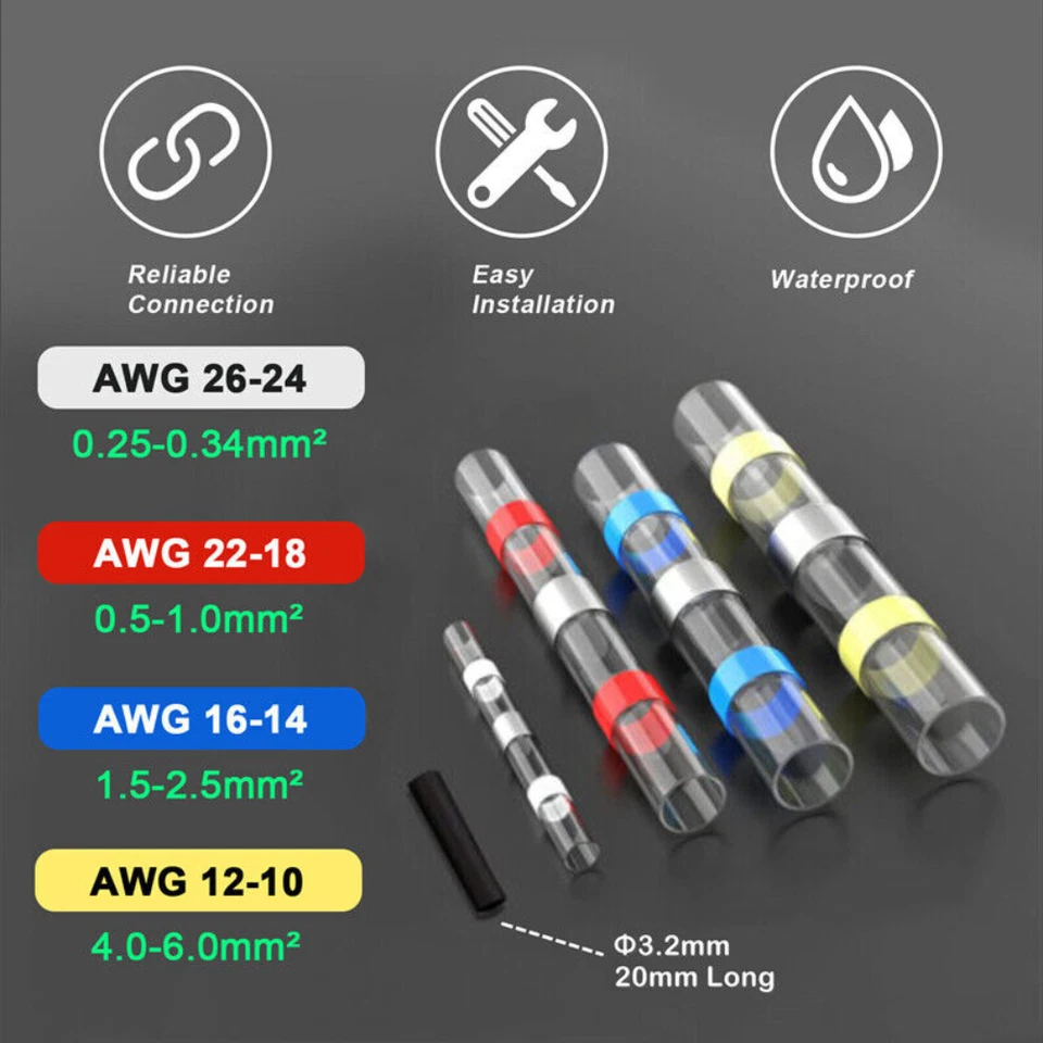 1600PCS Heat Shrink Waterproof Solder Stick Seal Sleeve Wire Connectors Terminal - image 2 of 4