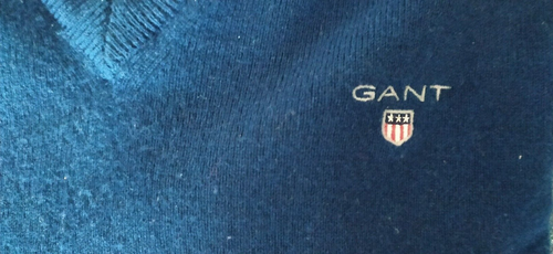 GANT Herren Pullover Hoodie Gr. M V - Auschnitt royal blau 100 % Lambswool - Bild 4 von 7