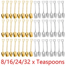 8/16/24/32xStainless Steel Shovel Teaspoons- Ice Cream,Coffee&Dessert Spoons Set