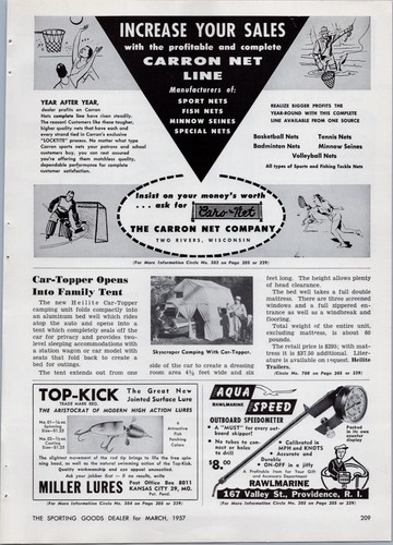 1957 Lazy Ike Lures, Penn carretes de pesca señuelos Les Davis anuncio impreso - Imagen 3 de 4