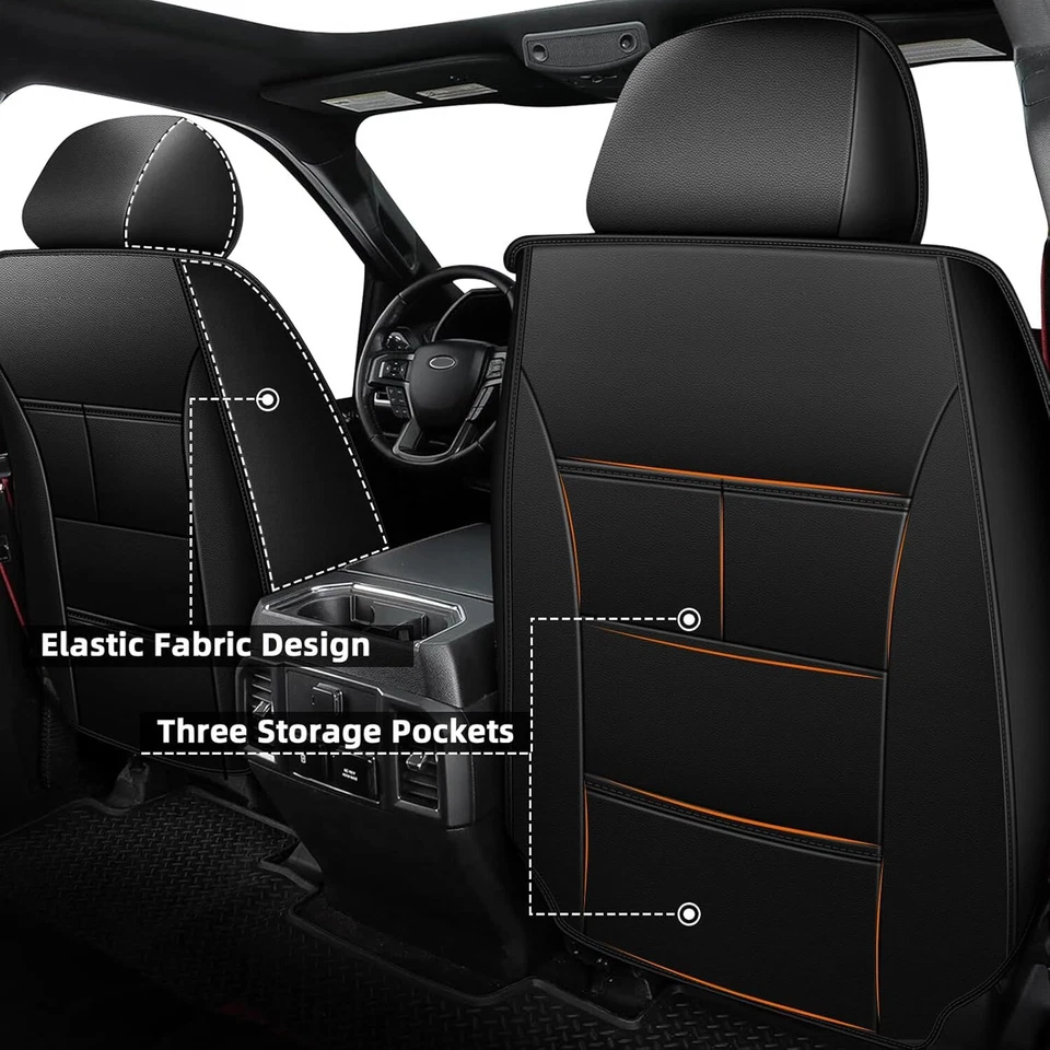 For GMC Sierra 3500HD 2019-2024 2025 Car Front Pick-up PU Leather 2-Seat Covers Foto 2 de 4