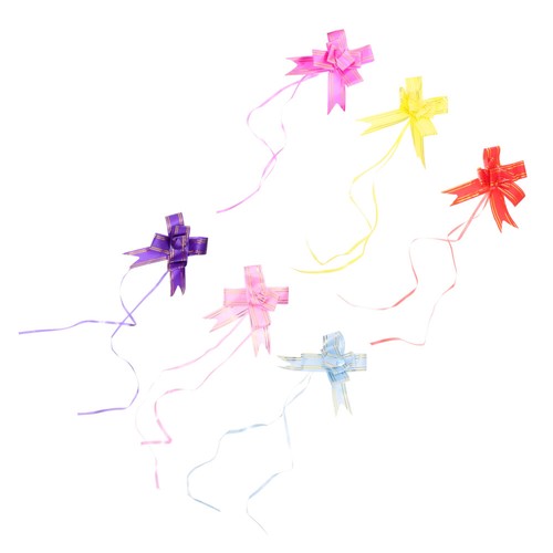 6 Pcs Hochzeitsauto-Dekorationsbogen Schleife Aus Glänzendem Papier - Afbeelding 5 van 12