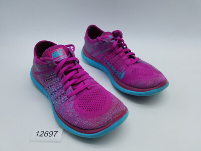 Nike Free Flyknit Women's Size Running Shoes Fuchsia