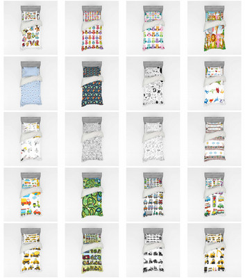 Ambesonne Modern Pattern Bedding Set Duvet Cover Sham Fitted Sheet in 3 Sizes