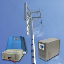 5000W Vertical Wind Power Turbine Kits 48V-220V W/ Controller,Off Grid Inverter