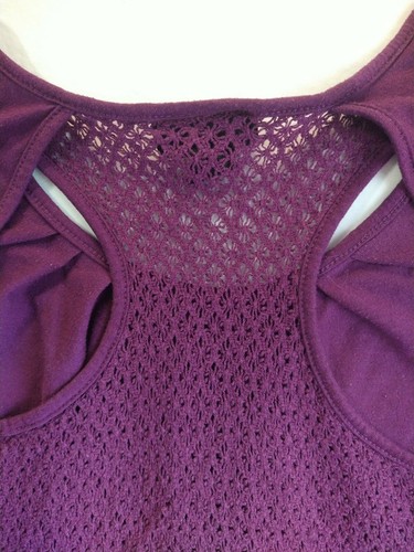 Self Esteem Women's Purple Lace Back Shirt Size L - Picture 12 of 12