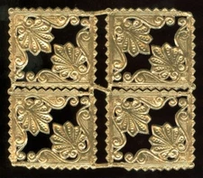 Scrap Die cut German Dresden Ant Gold Foil Paper Decorative Corners Victorian