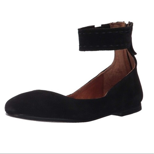 NEW Frye Carson Ankle Ballet Flat Black 