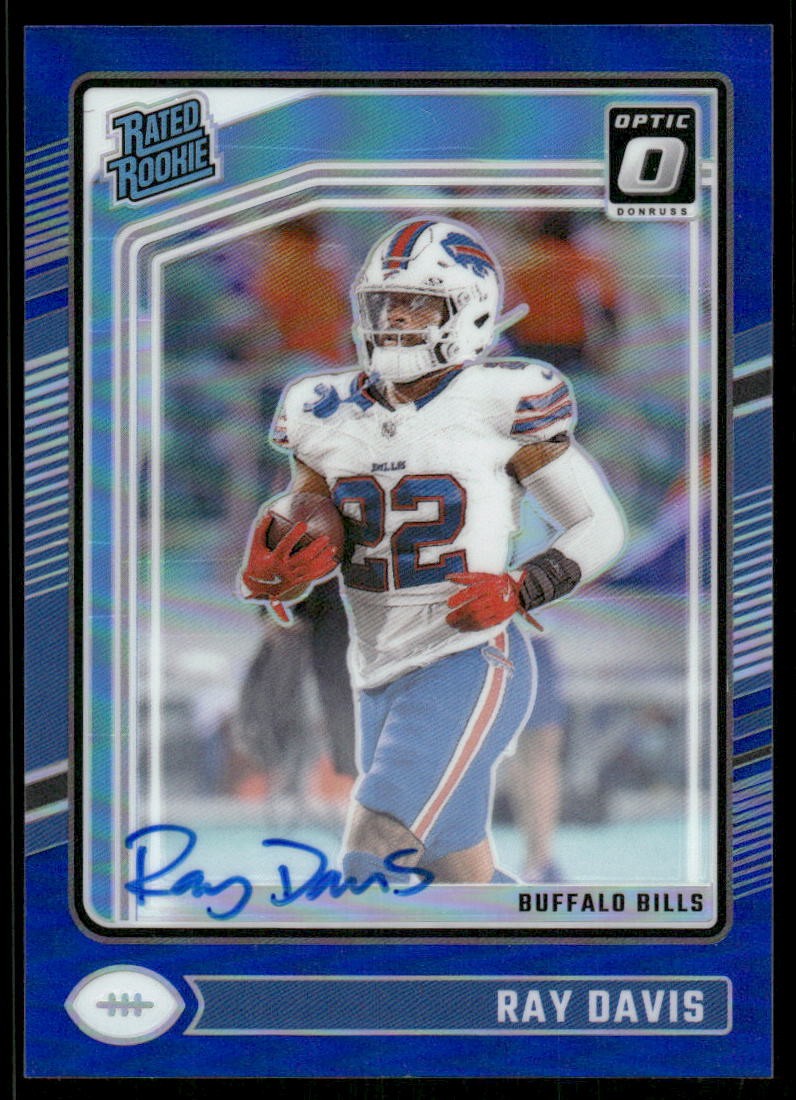 2024 Donruss Optic Rated Rookies RPS Autographs Blue #283 Ray Davis Auto /99 FB