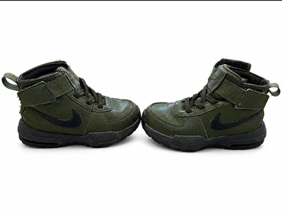 Nike Unisex Kids Green/Black Leather Hook & Loop Ankle Boots US 12C EU 30
