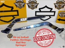 86-99 OEM Harley Softail FatBoy, Heritage Rear Back Fender Strut Cover Support